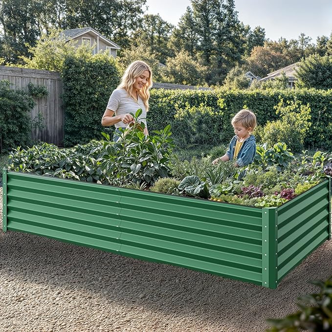 YITAHOME 2pcs 8x4x1.5 in Galvanized Raised Garden Bed Kit, Large Metal Planter - Image 2