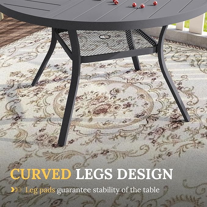 VICLLAX Round Patio Table with Adjustable Umbrella Hole - Image 7