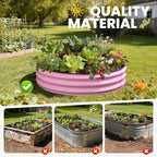 Galvanized Raised Garden Bed 4×4×1 FT, Round Metal Raised Garden Bed Outdoor - Image 2