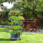 7 Tiered Strawberry Vertical Planters Tower Garden 2 Pack, Stacking Herb - Image 7