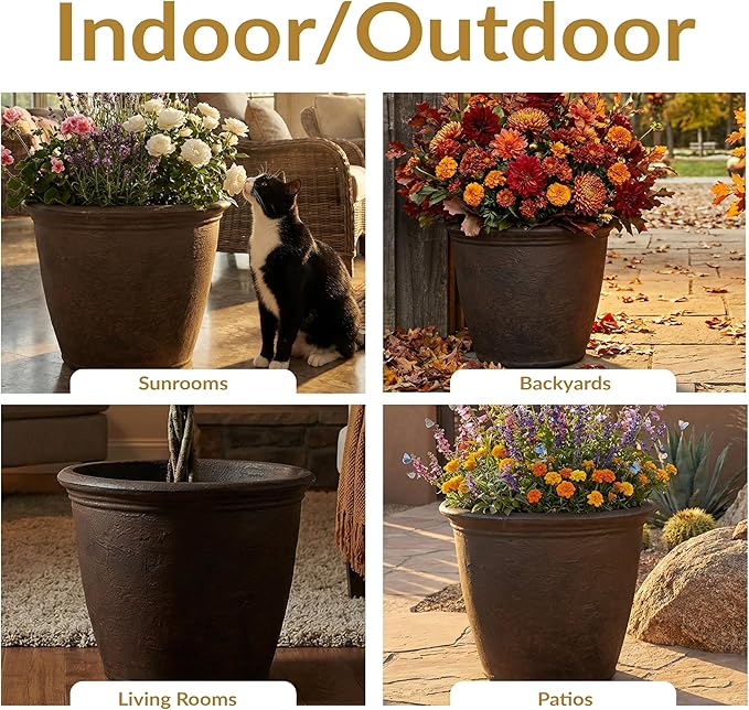 Sunnydaze 20-Inch Anjelica Large Plastic Pot - Image 5
