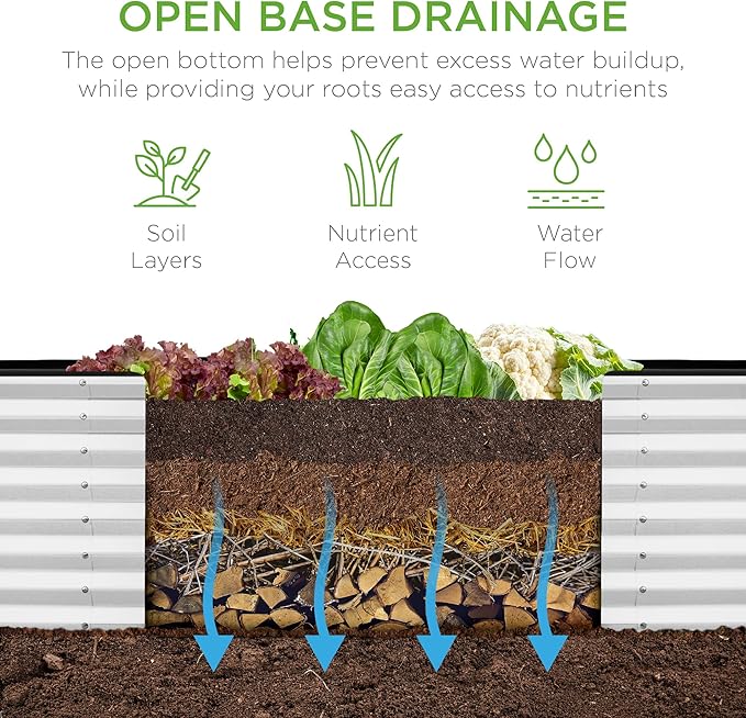 Best Choice Products 8x2x2ft Raised Outdoor Metal Garden Bed, Deep Root Box - Image 5