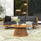 Merax Outdoor Acacia Wood Conversation Set - Image 2