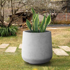 Kante 15.3" Dia Round Concrete Planter, Outdoor Indoor Large Plant Pots - Image 5