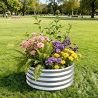 2x2x1ft Galvanized Round Raised Garden Bed, Outdoor Planter Box Metal Patio Kit - Image 5