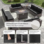 Kullavik 13 Pieces Outdoor Patio Furniture Set - Image 5