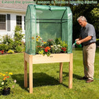 Raised Garden Bed with Greenhouse Cover, Elevated Wood Planter Box with Legs & - Image 2