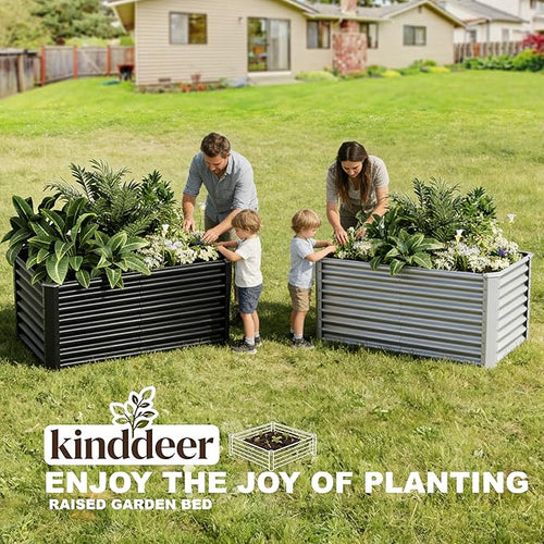 4x2x2ft Raised Garden Bed Kit, Galvanized Planter Garden Boxes Outdoor - Image 2