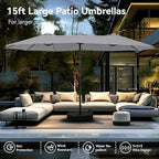 PHI VILLA 15ft Large Patio Umbrellas - Image 7
