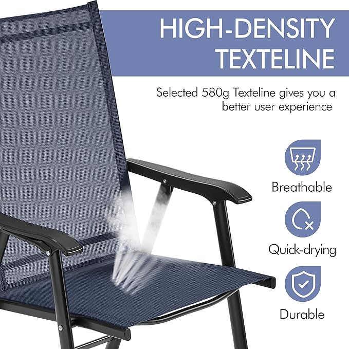 Yaheetech Patio Dining Chairs Set of 2, Portable Dining Chairs - Image 7