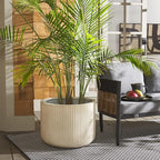 SAFAVIEH Outdoor Collection Lucca Beige Cement Ficonstone Planter Pot - Image 2