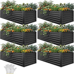 YITAHOME 6pcs 8x4x2 ft Galvanized Raised Garden Bed Kit, Large Metal Planter Box by YITAHOME