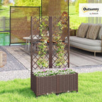 Outsunny Planter Box with Trellis, Self Watering Raised Garden Bed with - Image 2