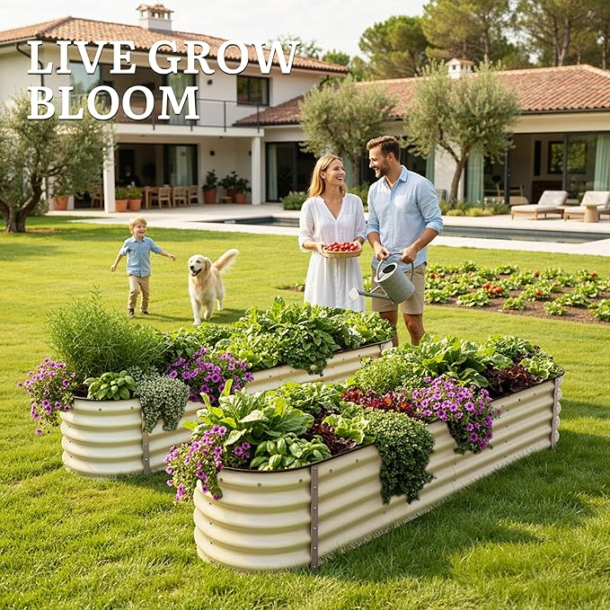 YITAHOME 17" Tall 9 in 1 Raised Garden Bed Kit, 96x24 in Large Galvanized Metal - Image 2