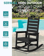 SERWALL Outdoor Rocking Chair Set of 2, Oversized Rocking Chair - Image 4