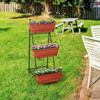 Vertical Raised Garden Bed Outdoor 3 Tiered Garden Planters Standing Elevated - Image 7