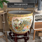 Red Lantern Large 22" Satsuma Porcelain Fishbowl Planter - Image 4