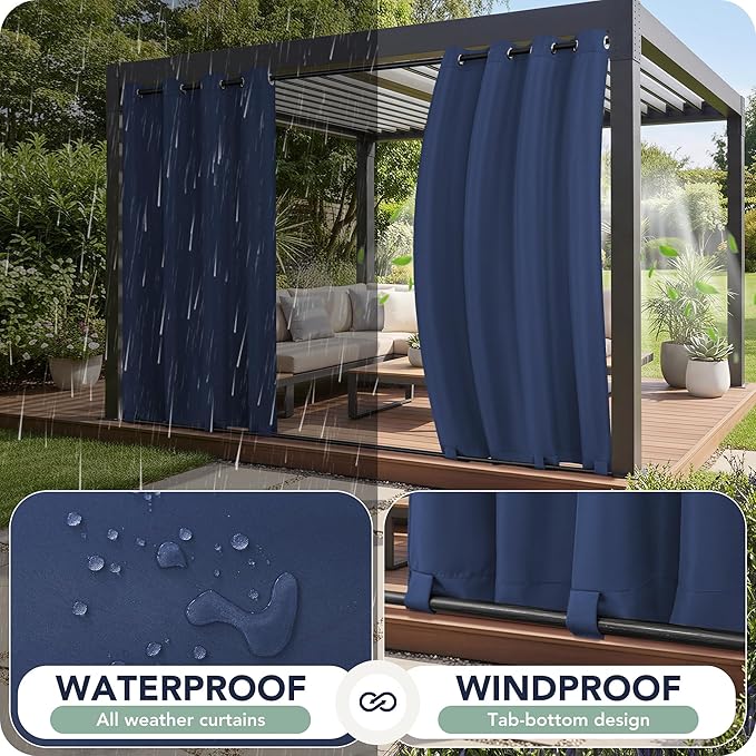 Outdoor Curtains for Patio Waterproof 6 Panels - Image 2