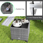 Tangkula 3 Pieces Patio Furniture Set, Outdoor PE Rattan Conversation Chair Set - Image 7