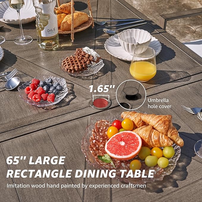 NATURAL EXPRESSIONS 7 Piece Patio Dining Table Outdoor Furniture Set - Image 4