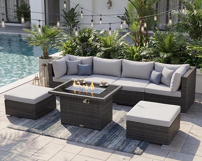 NICESOUL 6 Seats Modern Outdoor Furniture Set - Image 2