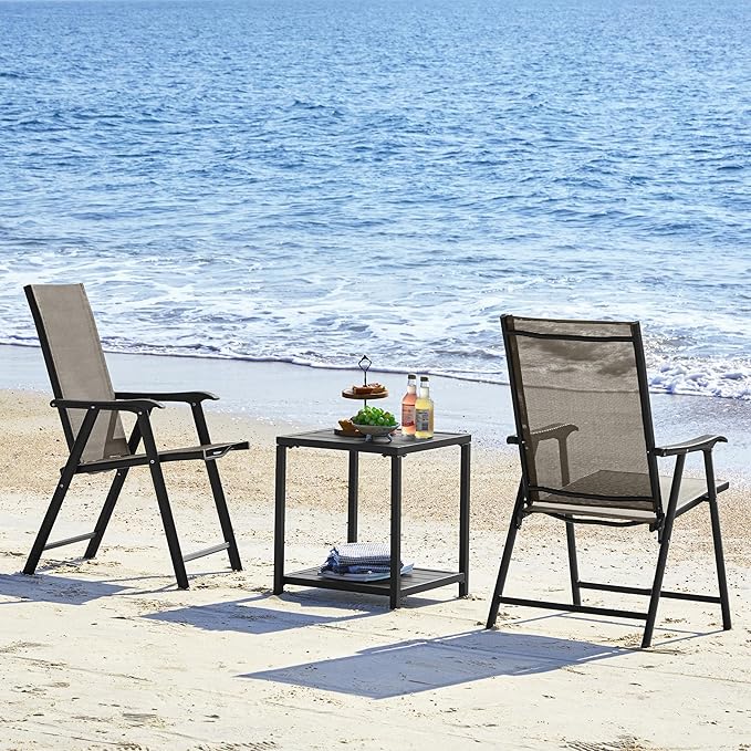 Yaheetech Outdoor Patio Chairs Set of 4, Portable Dining Chairs - Image 9