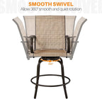 Yaheetech Patio Swivel Barstools Outdoor Chairs Set of 4, High Bistro Stools - Image 6