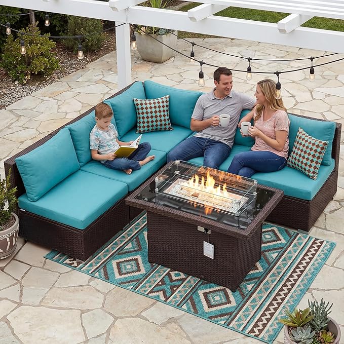 NICESOUL 6 Piece L-Shaped Patio Furniture Set - Image 2
