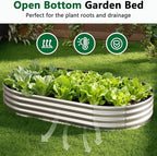 zizin 2 Pack Galvanized Raised Garden Bed Metal Oval Raised Garden Beds Outdoor - Image 5