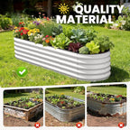 Galvanized Raised Garden Bed 8x2x1.5 FT, Oval Metal Raised Garden Bed Outdoor - Image 2