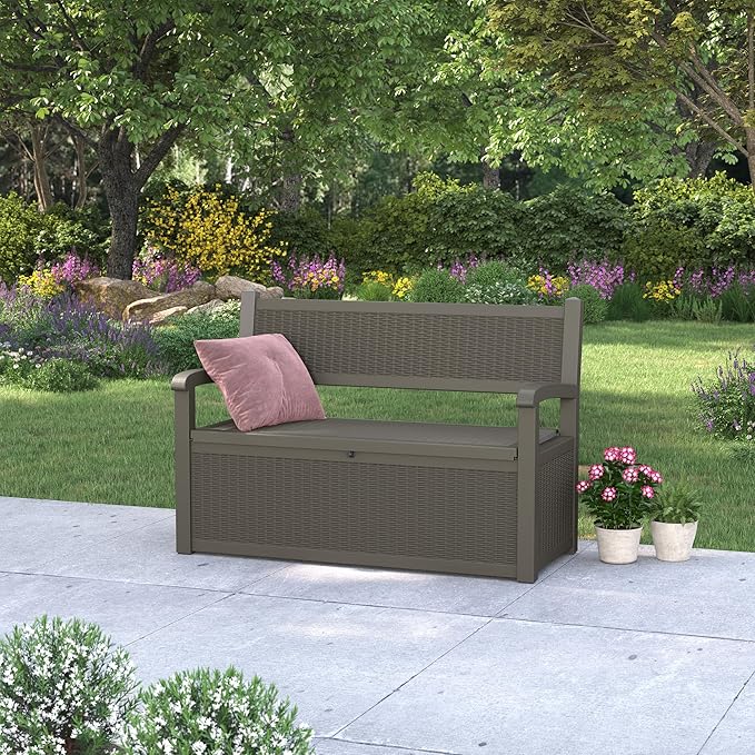80 Gallon Outdoor Storage Box, Resin Patio Furniture - Image 8