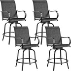 Yaheetech Patio Swivel Barstools Outdoor Chairs Set of 4, High Bistro Stools by Yaheetech