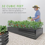 2PCS 8x4x1FT Galvanized Raised Garden Bed Kit, Vegetable Boxes-Rectangle Metal - Image 7