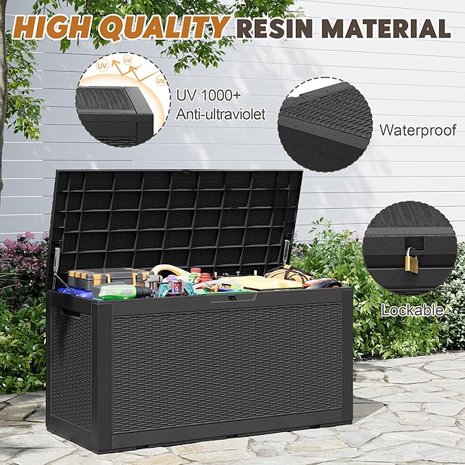 Outdoor Storage Box, Resin Deck Boxes Indoor and outdoor, Waterproof Storage - Image 6