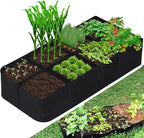 CJGQ Fabric Raised Garden Bed, 128 Gallon 8 Grids Plant Grow Bags, 3x6FT by CJGQ