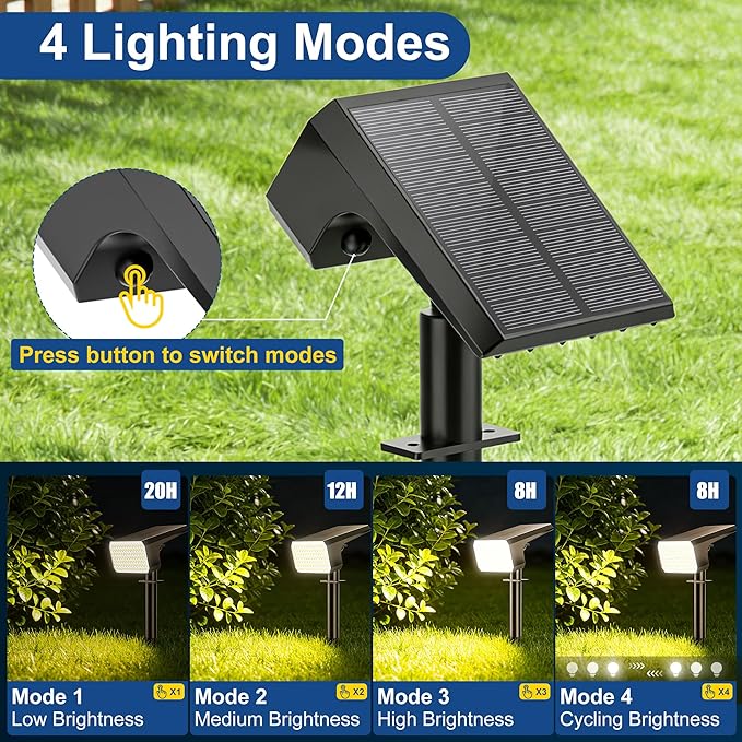 LANSOW 12 Pack Solar Spot Lights Outdoor Waterproof IP67, Solar Landscape - Image 3