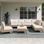 LAUSAINT HOME Outdoor Patio Furniture, 8 Piece Outdoor Sectional Sofa PE Rattan by LAUSAINTHOME