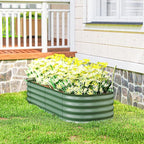 Outsunny 5' x 2' x 1' Galvanized Raised Garden Bed Kit, Outdoor Metal Elevated - Image 9