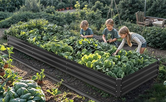 YITAHOME 144x48x12 in Galvanized Raised Garden Bed Kit, Large Metal Planter Box - Image 3