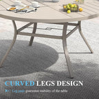 VICLLAX Patio Table and Chair Set of 10, All Weather Metal Round Outdoor Dining - Image 6