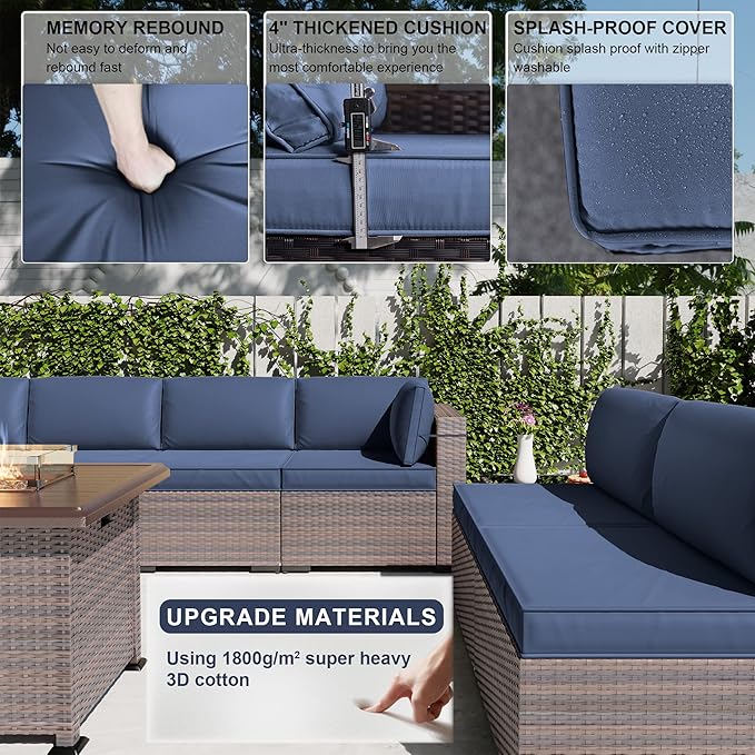 Kullavik 15PCS Outdoor Patio Furniture Set - Image 5