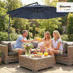 Outsunny 10 ft Offset Patio Umbrella - Image 2