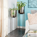 CosmoLiving by Cosmopolitan Metal Indoor Outdoor Planter Dome Large Planter Pot - Image 2