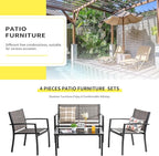 Shintenchi 4 Pieces Patio Furniture Set All Weather Textile Fabric Outdoor - Image 2