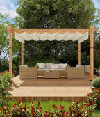 GarveeLife 10 x 13 ft Wood-Grain Aluminum Pergola Outdoor Pergola - Image 2
