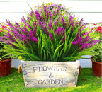 Artificial Plants Outdoor, Lavender Artificial Flowers Plastic Fake Faux - Image 5