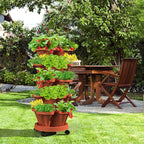 Strawberry Vertical Planter, 5 Tiered Stacking Garden Tower, Stackable Herb - Image 9