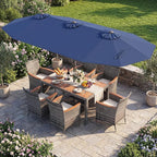 Tangkula 9 Piece Rattan Outdoor Dining Set - Image 2