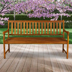 JONATHAN Y BNH101A Laurel 59.1" 3-Seat Slat-Back 600-Lbs Support Acacia Wood - Image 5