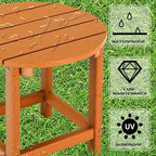 LZRS Round Adirondack Patio Side Table End Table, Outdoor Side Tables - Image 4